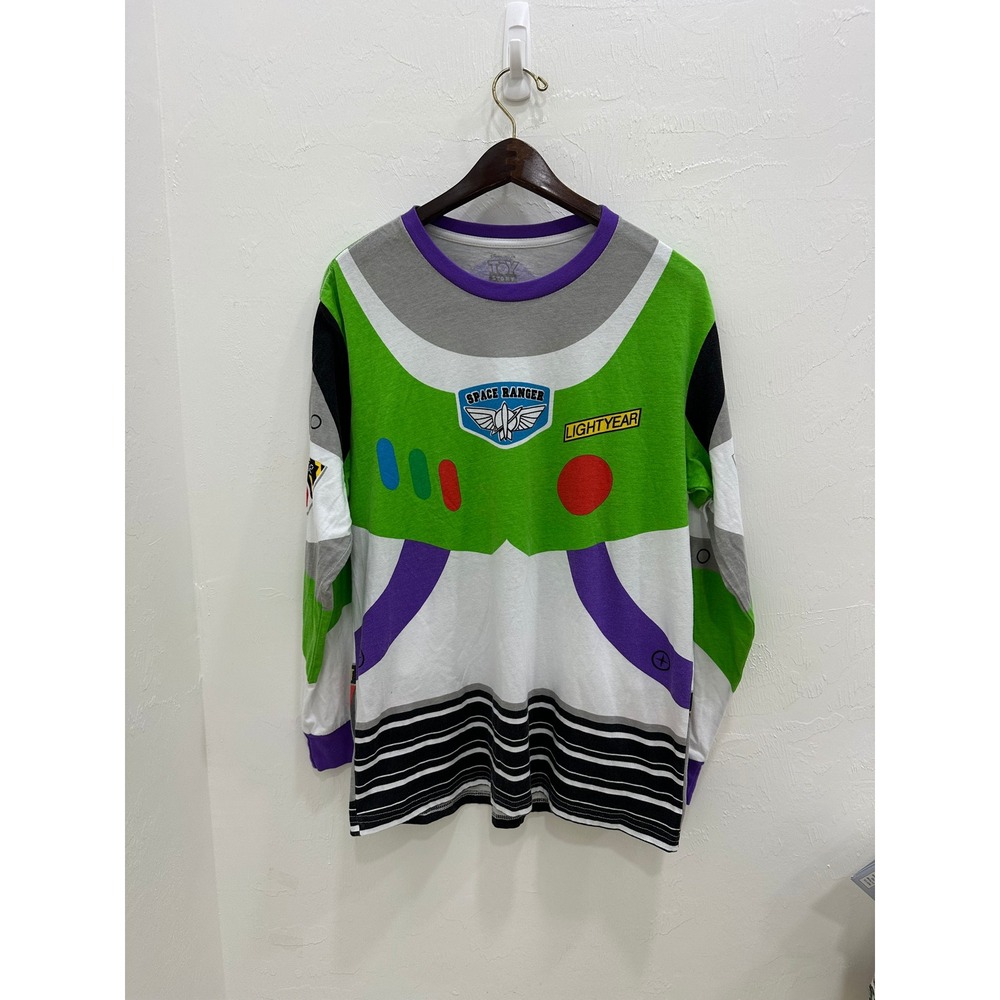 Disney Toy Story Buzz Lightyear Costume Long Sleeve T-Shirt Mens Medium Green